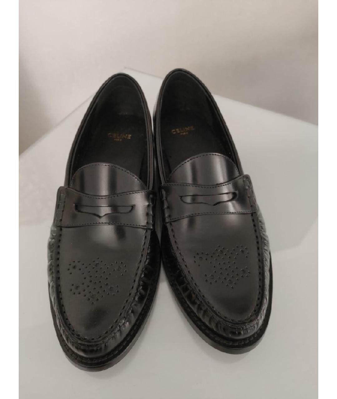 CELINE Черные кожаные лоферы, фото 2