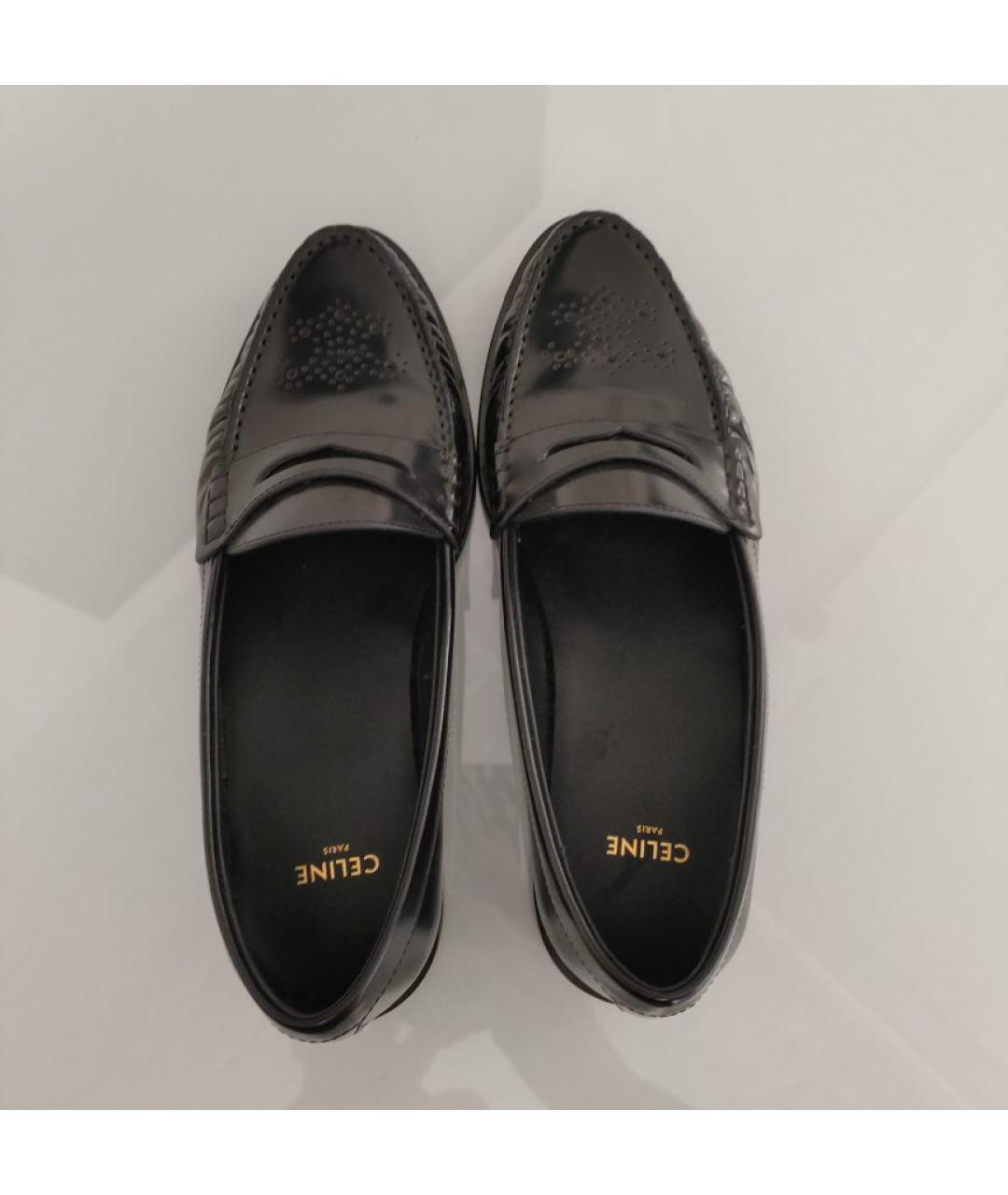 CELINE Черные кожаные лоферы, фото 3