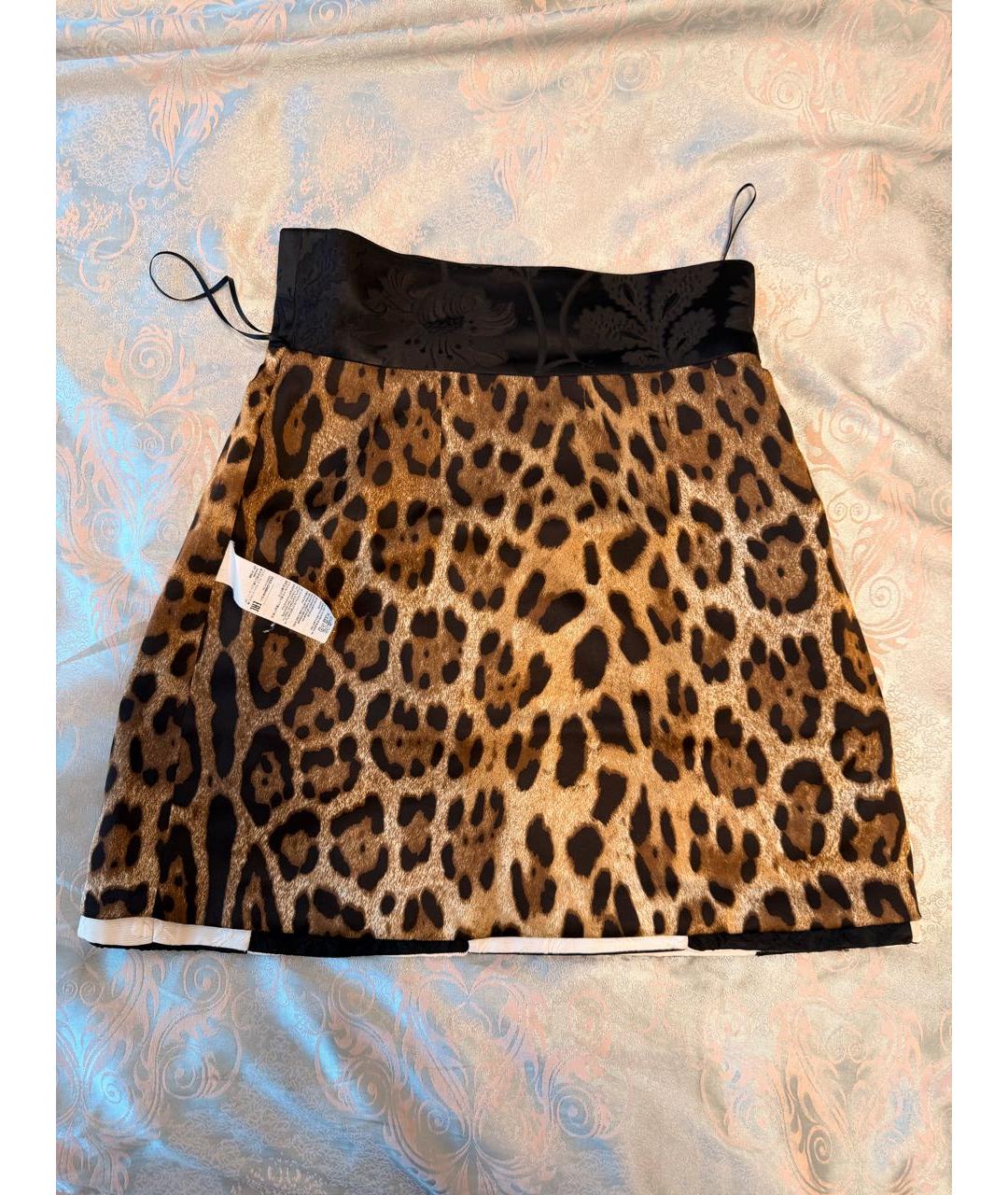 DOLCE&GABBANA Мульти полиэстеровая юбка мини, фото 3