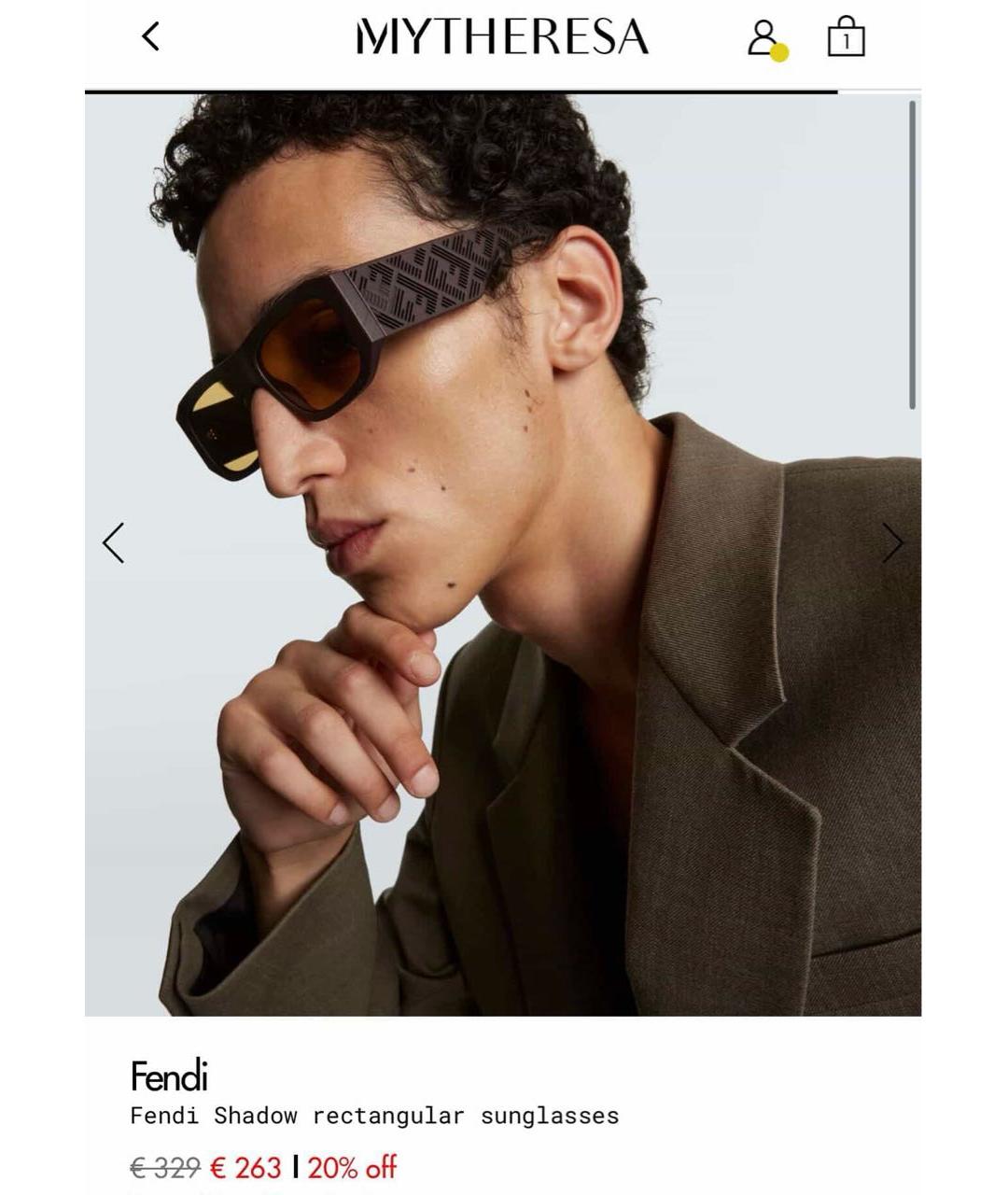 FENDI Антрацитовые пластиковые солнцезащитные очки, фото 5