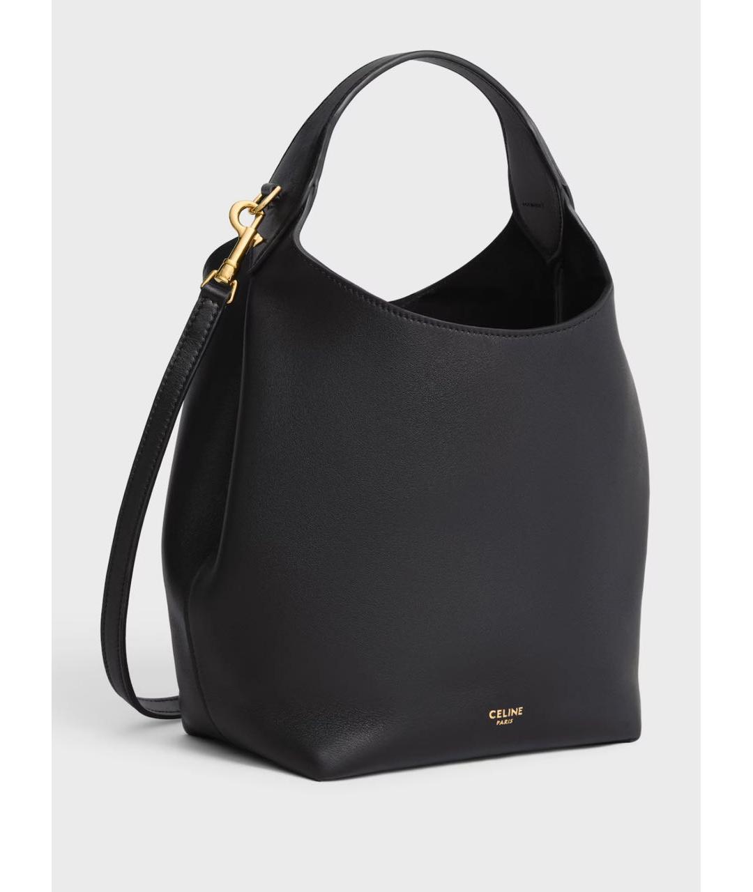 CELINE Черная кожаная сумка тоут, фото 2