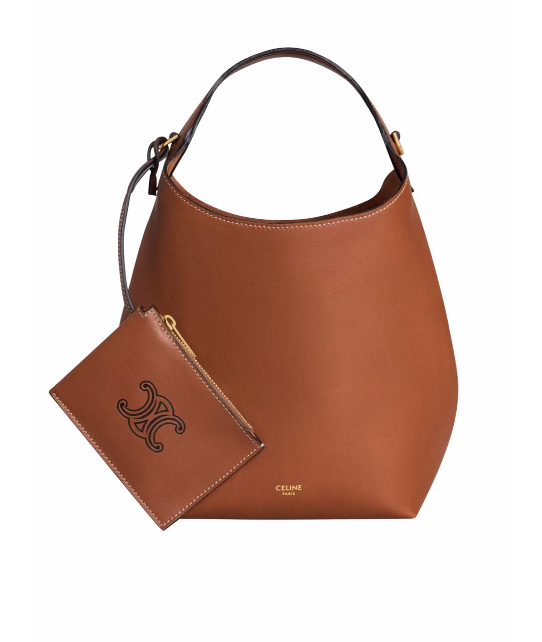 CELINE Коричневая кожаная сумка тоут, фото 1