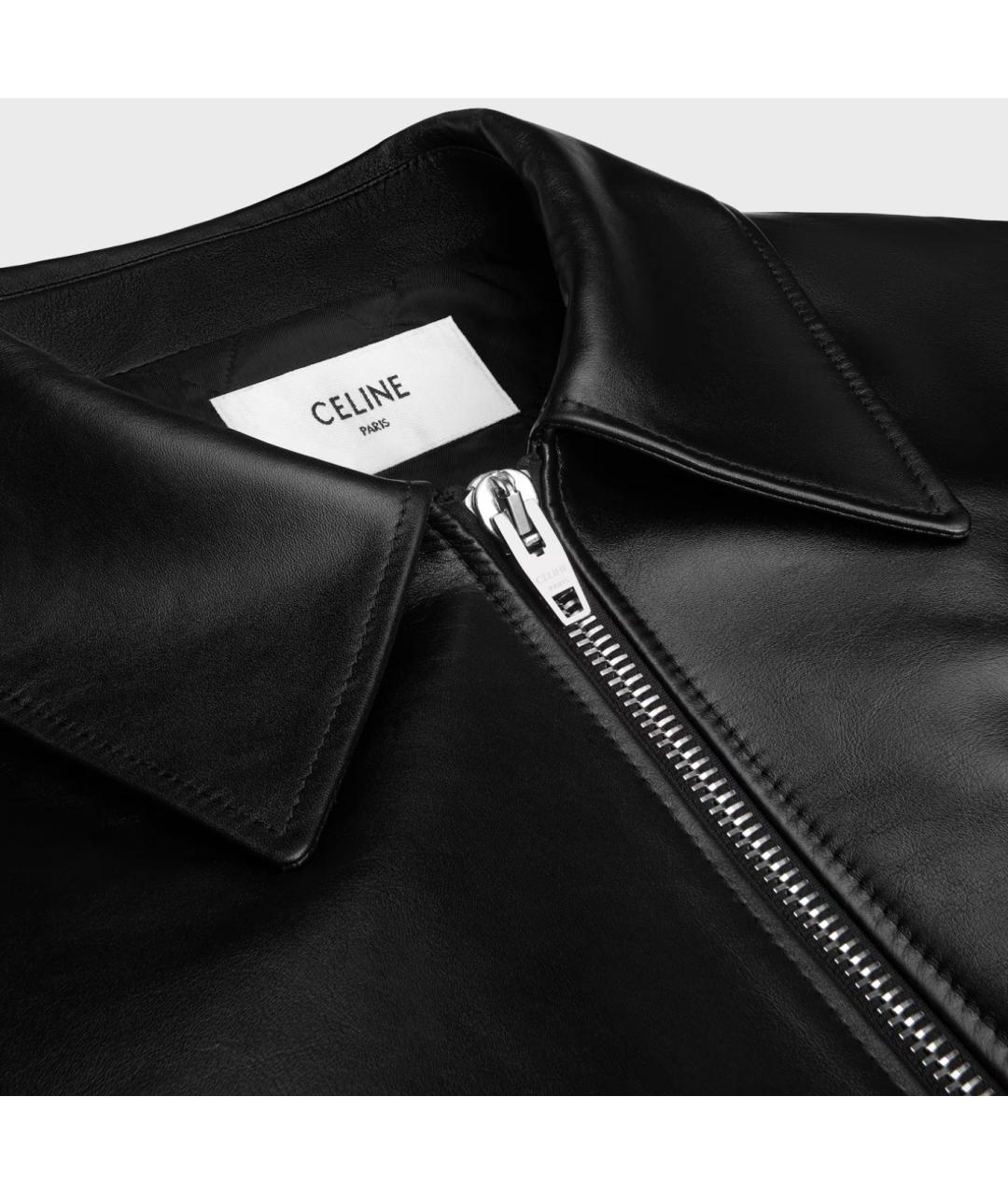 CELINE Черная кожаная куртка, фото 3