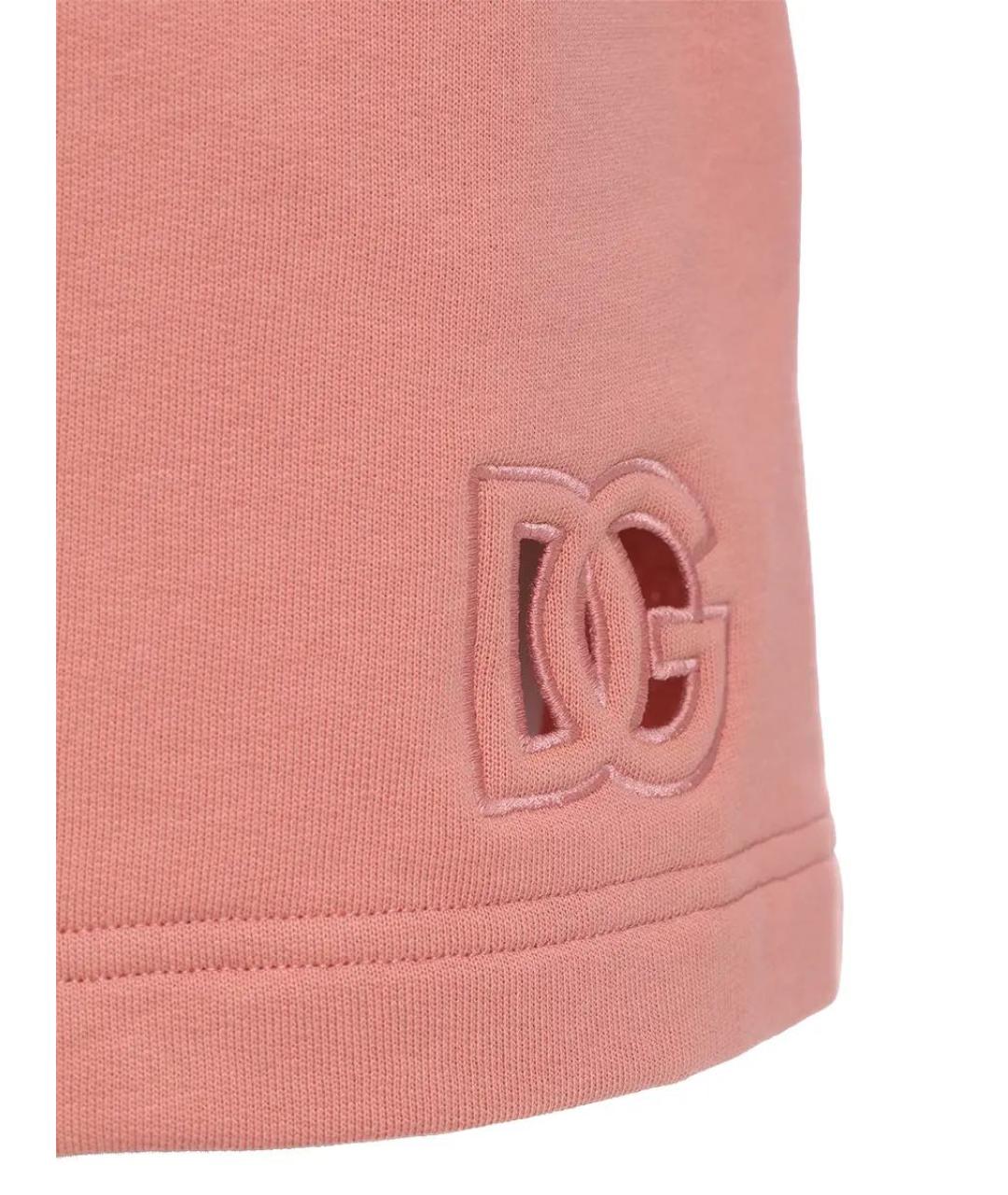 DOLCE&GABBANA Розовая хлопковая юбка мини, фото 3