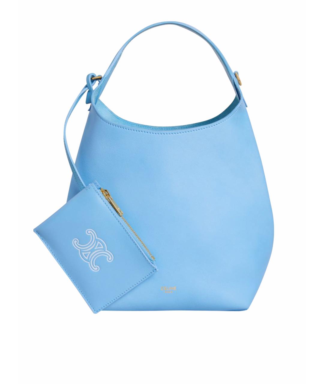 CELINE Голубая кожаная сумка тоут, фото 1