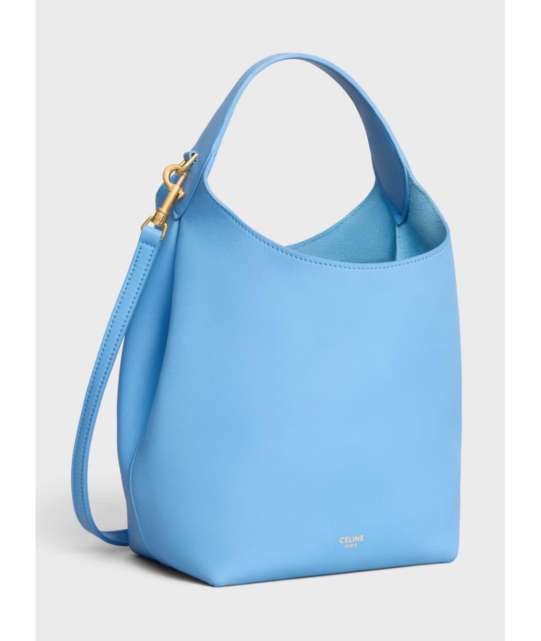 CELINE Голубая кожаная сумка тоут, фото 2