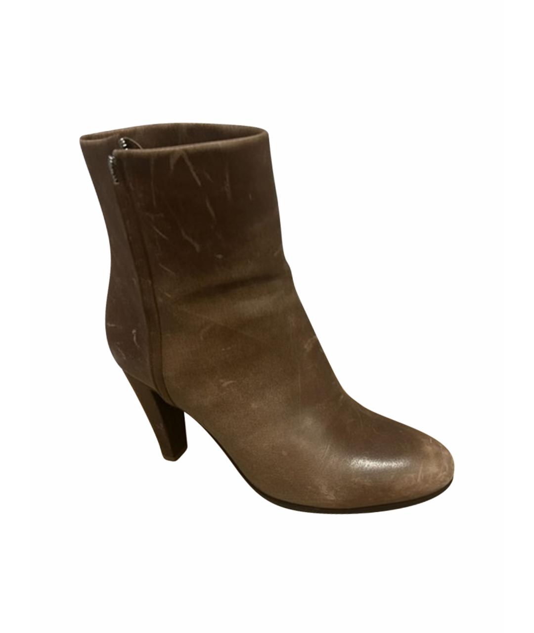 SEE BY CHLOE Бежевые кожаные ботильоны, фото 1