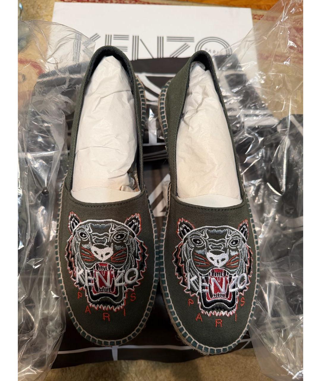 KENZO Хаки текстильные эспадрильи, фото 4