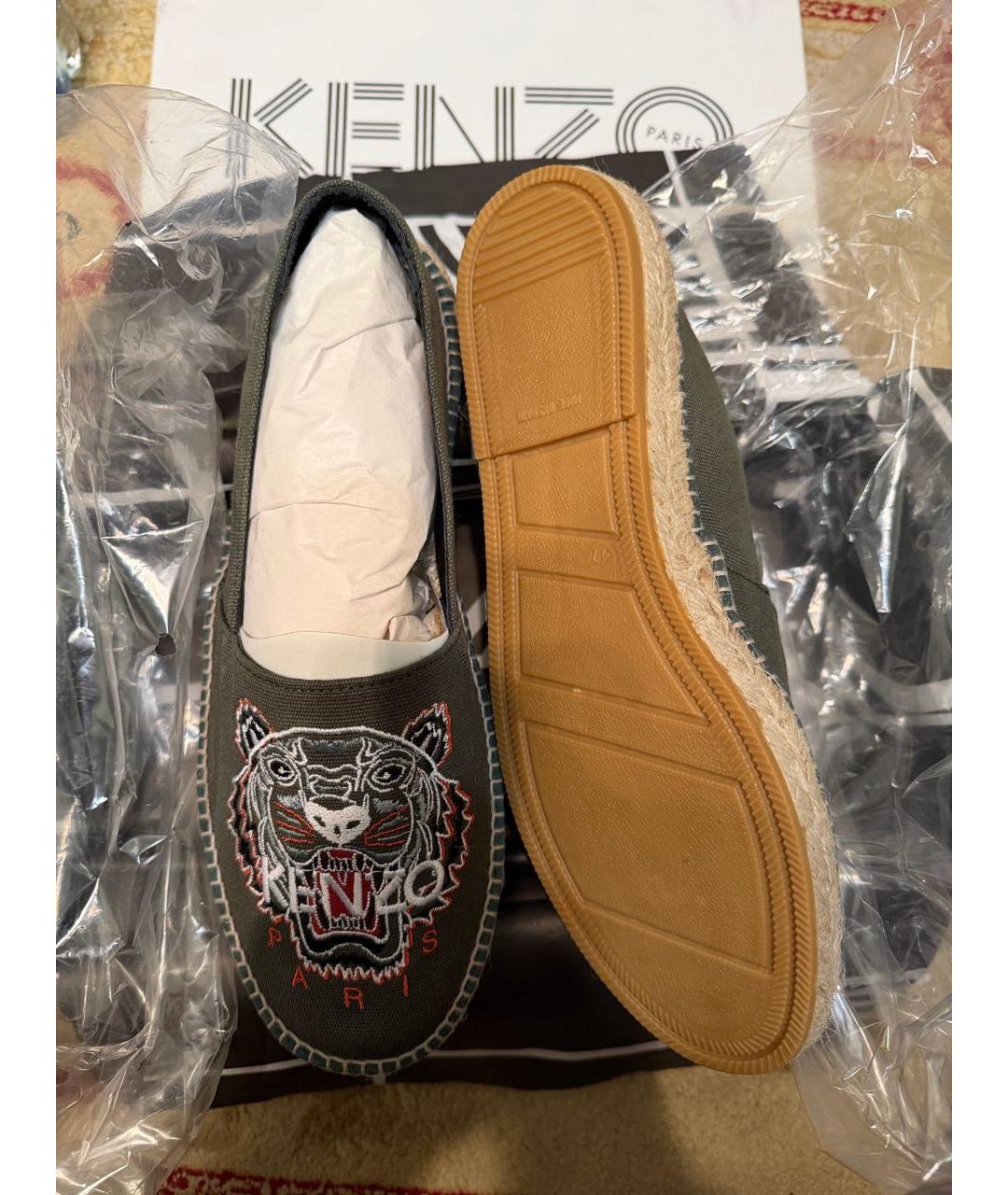 KENZO Хаки текстильные эспадрильи, фото 2