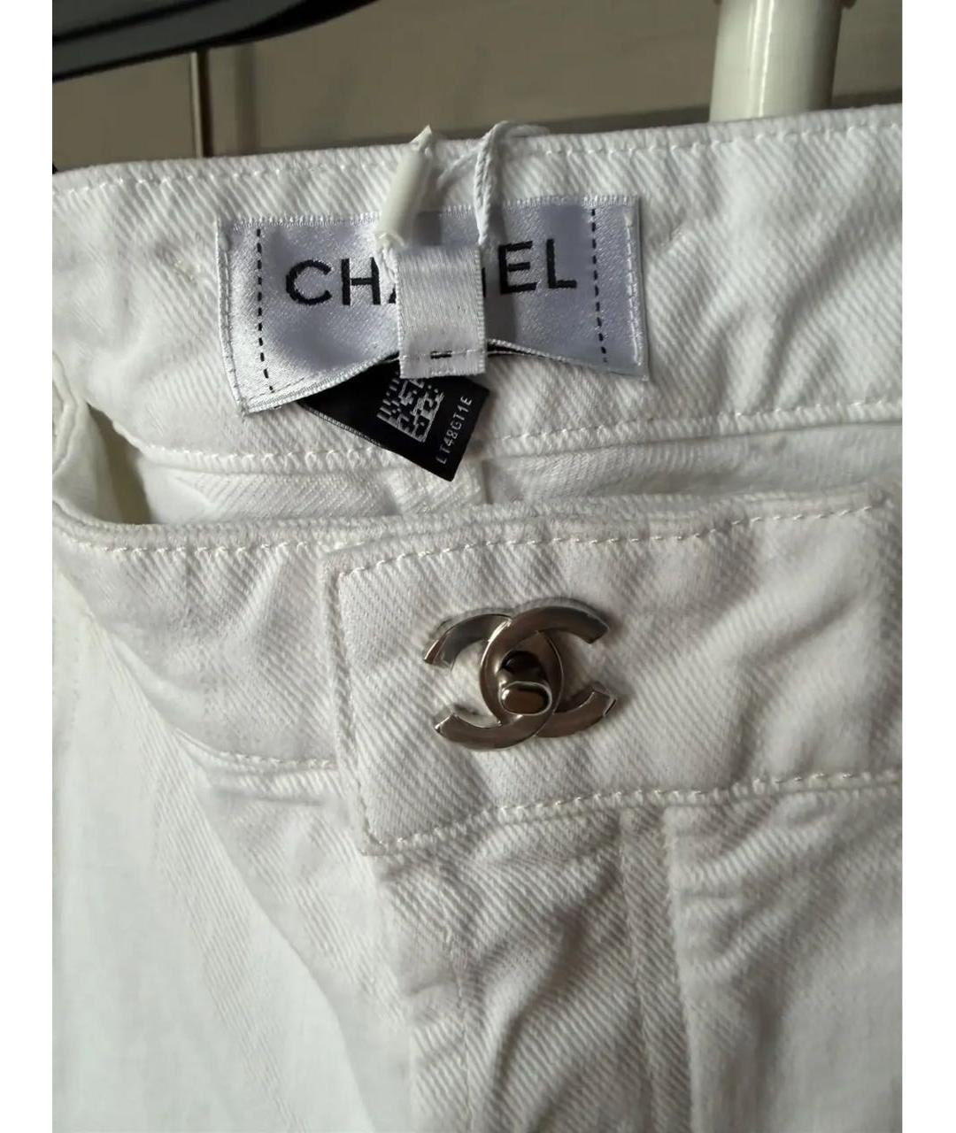 CHANEL Белые прямые джинсы, фото 3