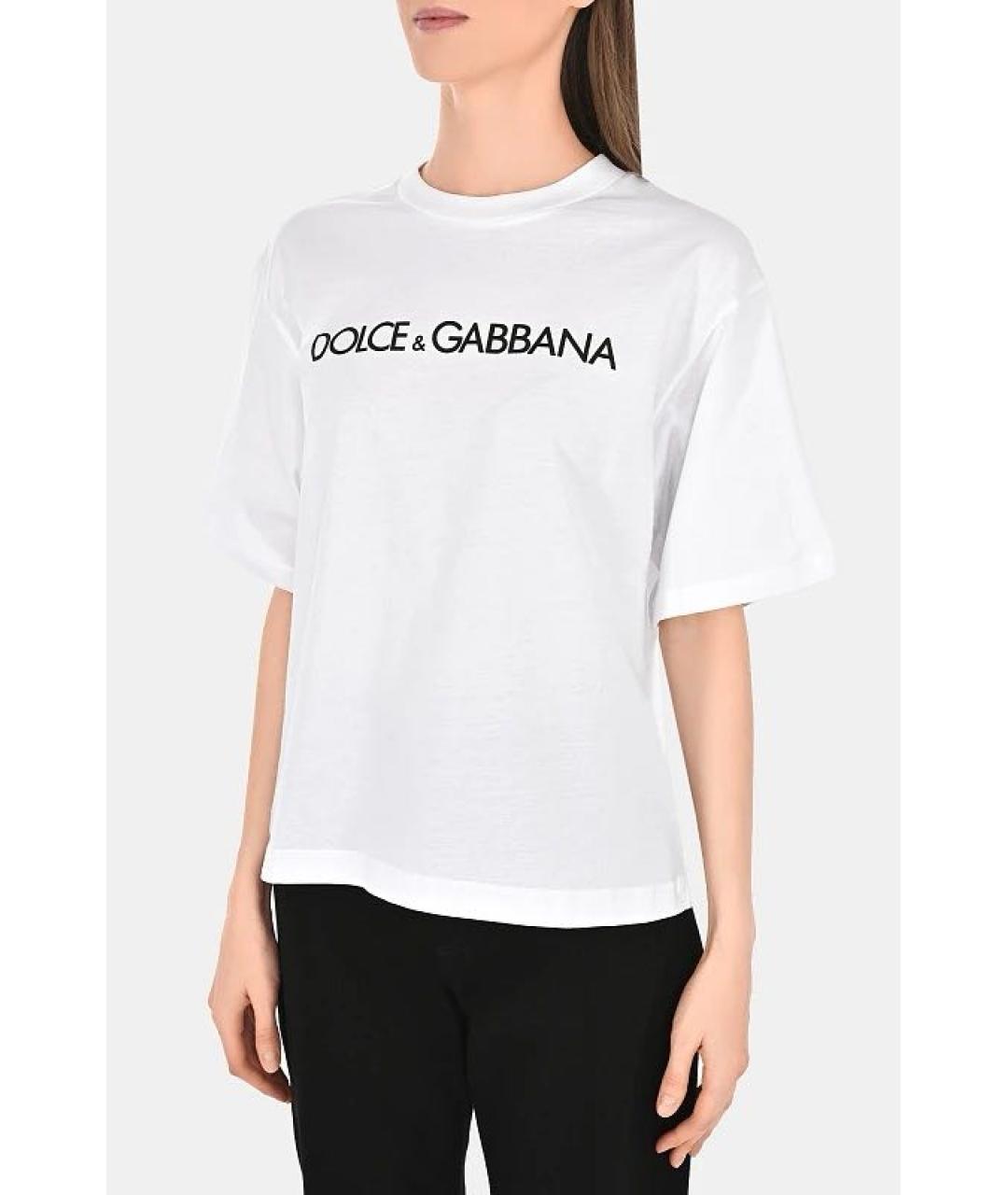 DOLCE&GABBANA Белая хлопковая футболка, фото 2
