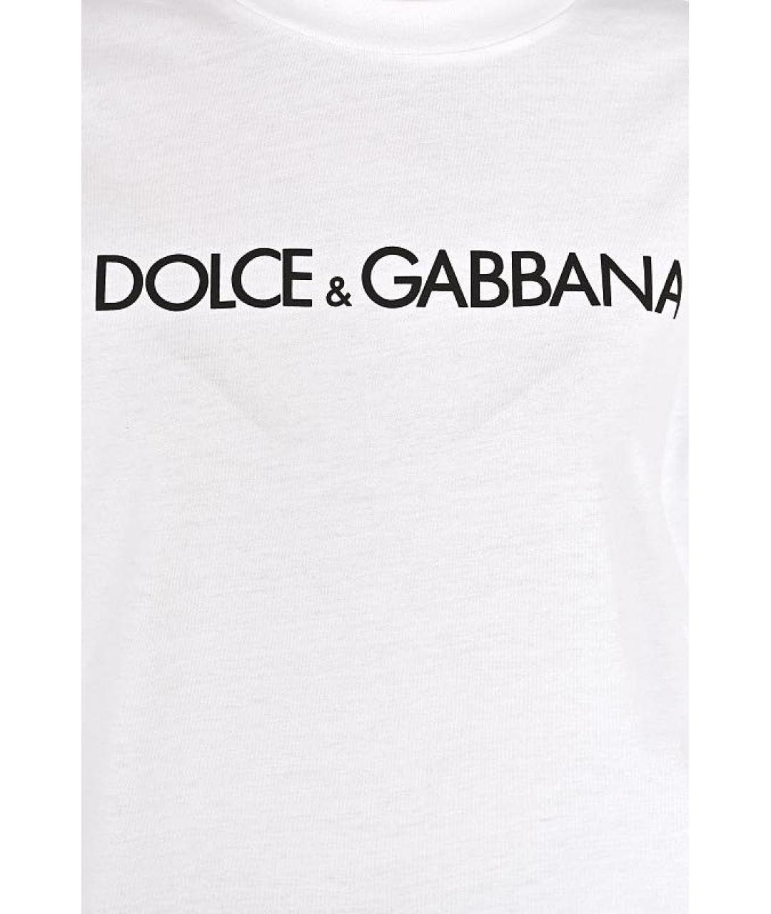 DOLCE&GABBANA Белая хлопковая футболка, фото 4