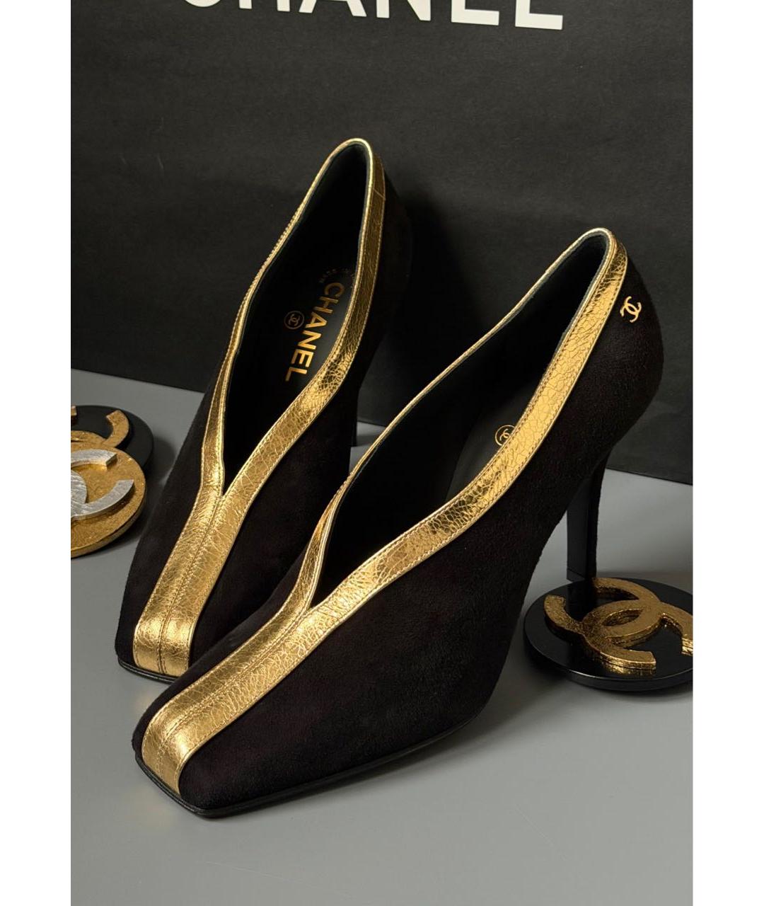 CHANEL Черные замшевые туфли, фото 3