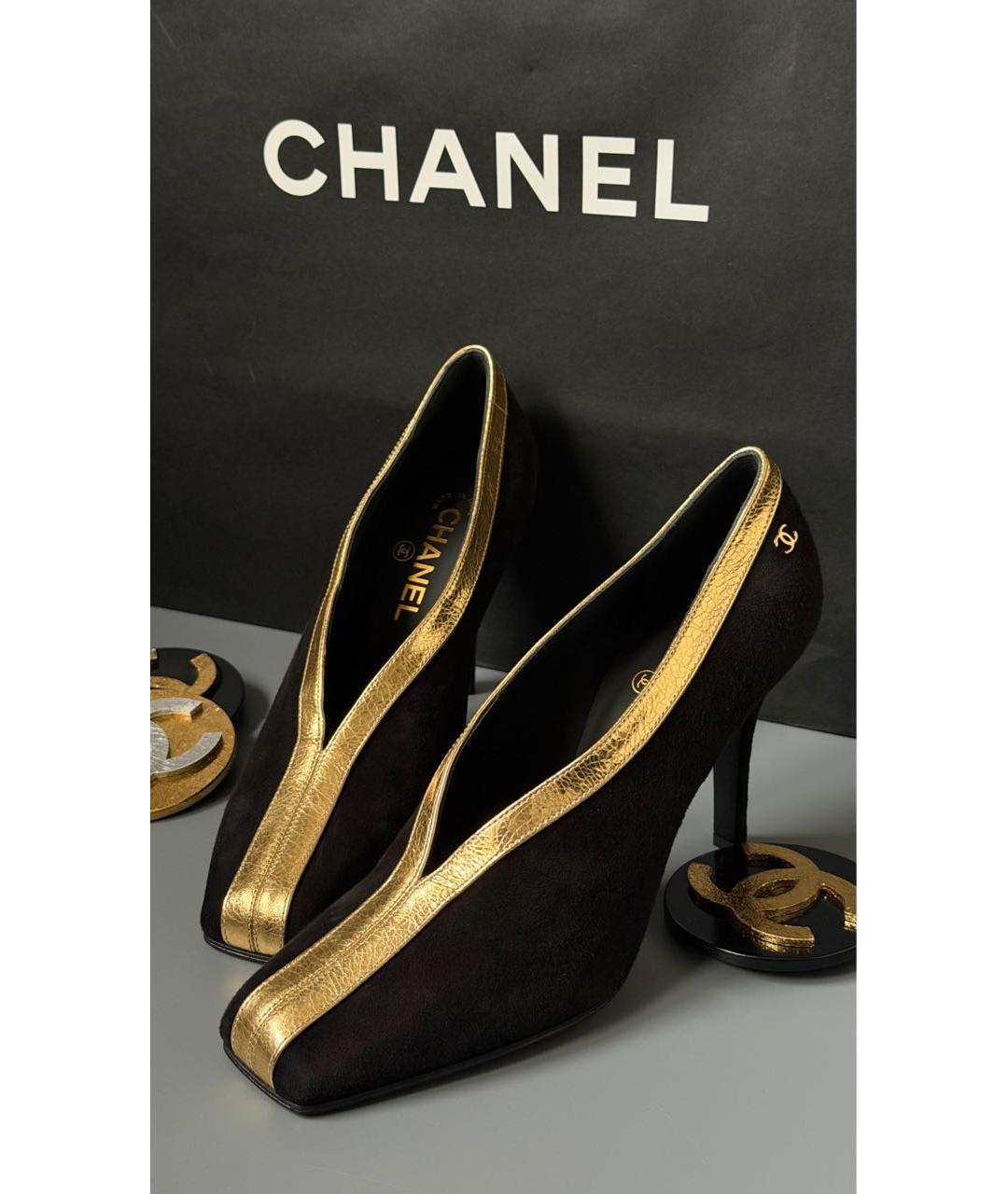 CHANEL Черные замшевые туфли, фото 2