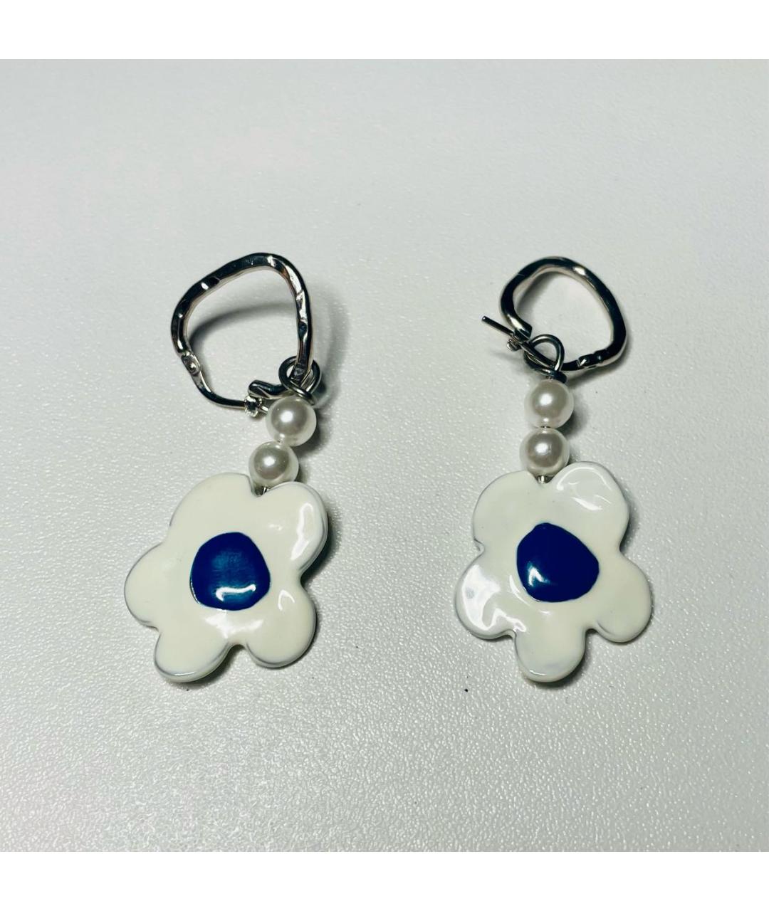 MARNI Белые металлические серьги, фото 4