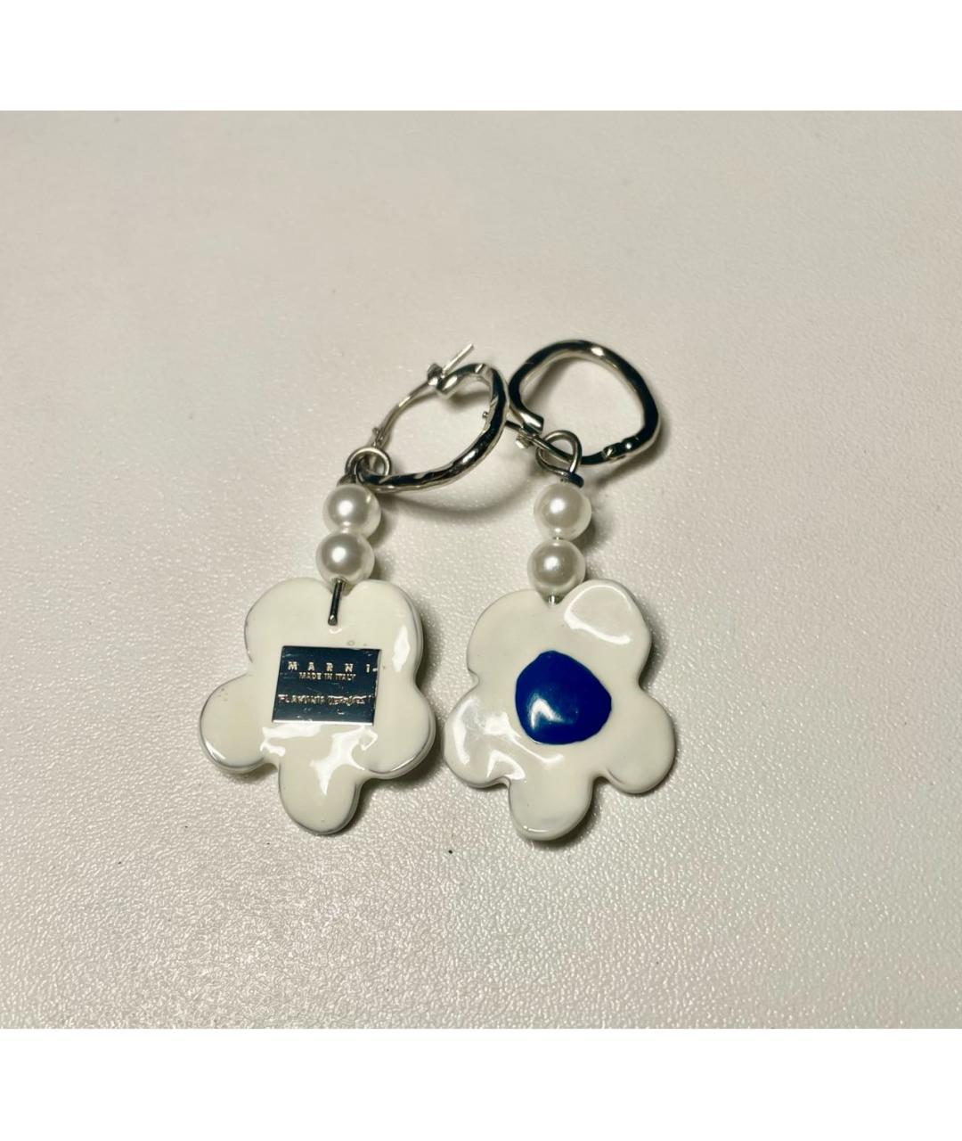 MARNI Белые металлические серьги, фото 5