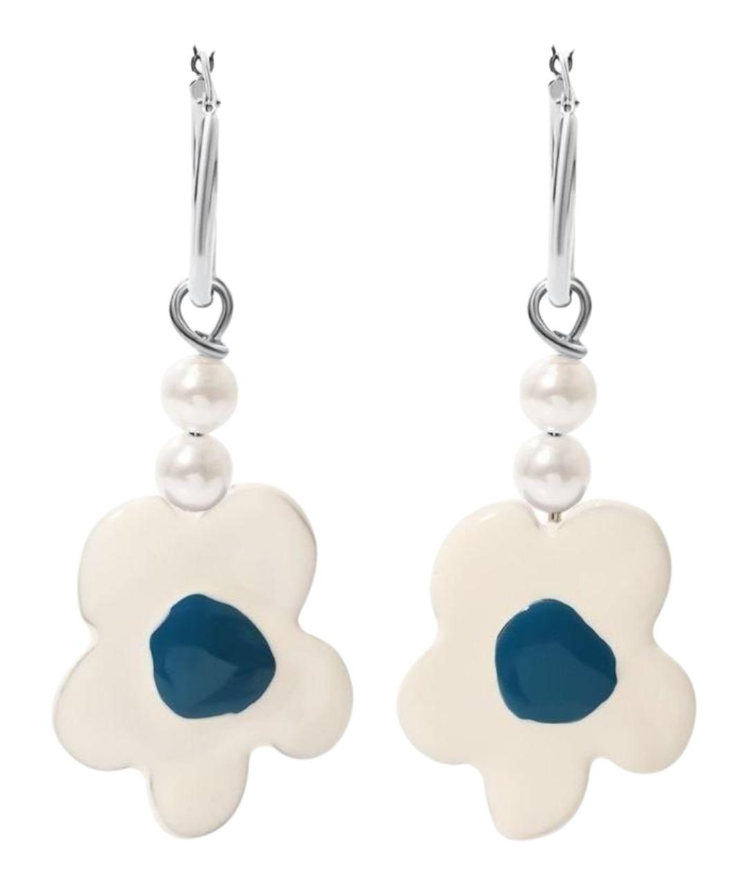 MARNI Белые металлические серьги, фото 1