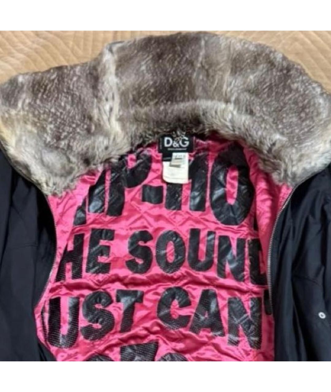 DOLCE&GABBANA Черная полиэстеровая куртка, фото 4