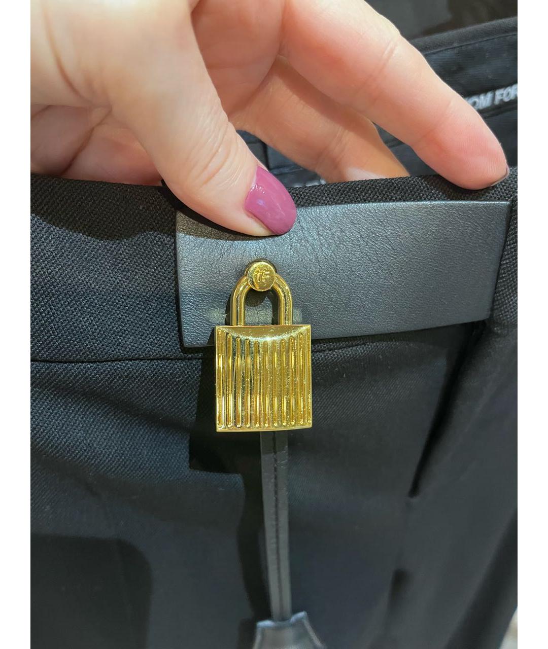 TOM FORD Черные шерстяные прямые брюки, фото 4