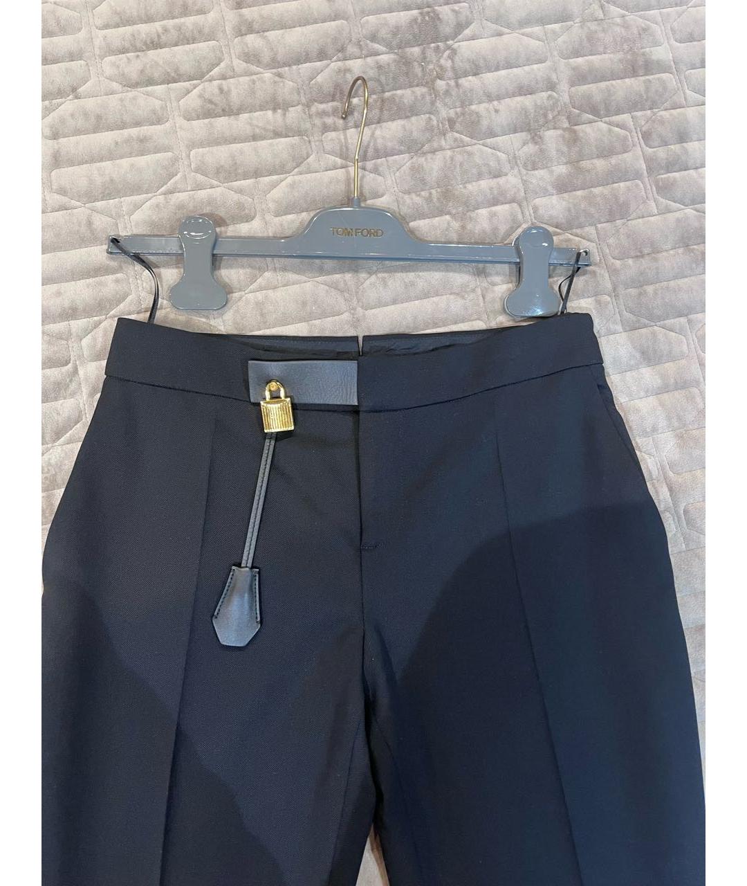 TOM FORD Черные шерстяные прямые брюки, фото 2
