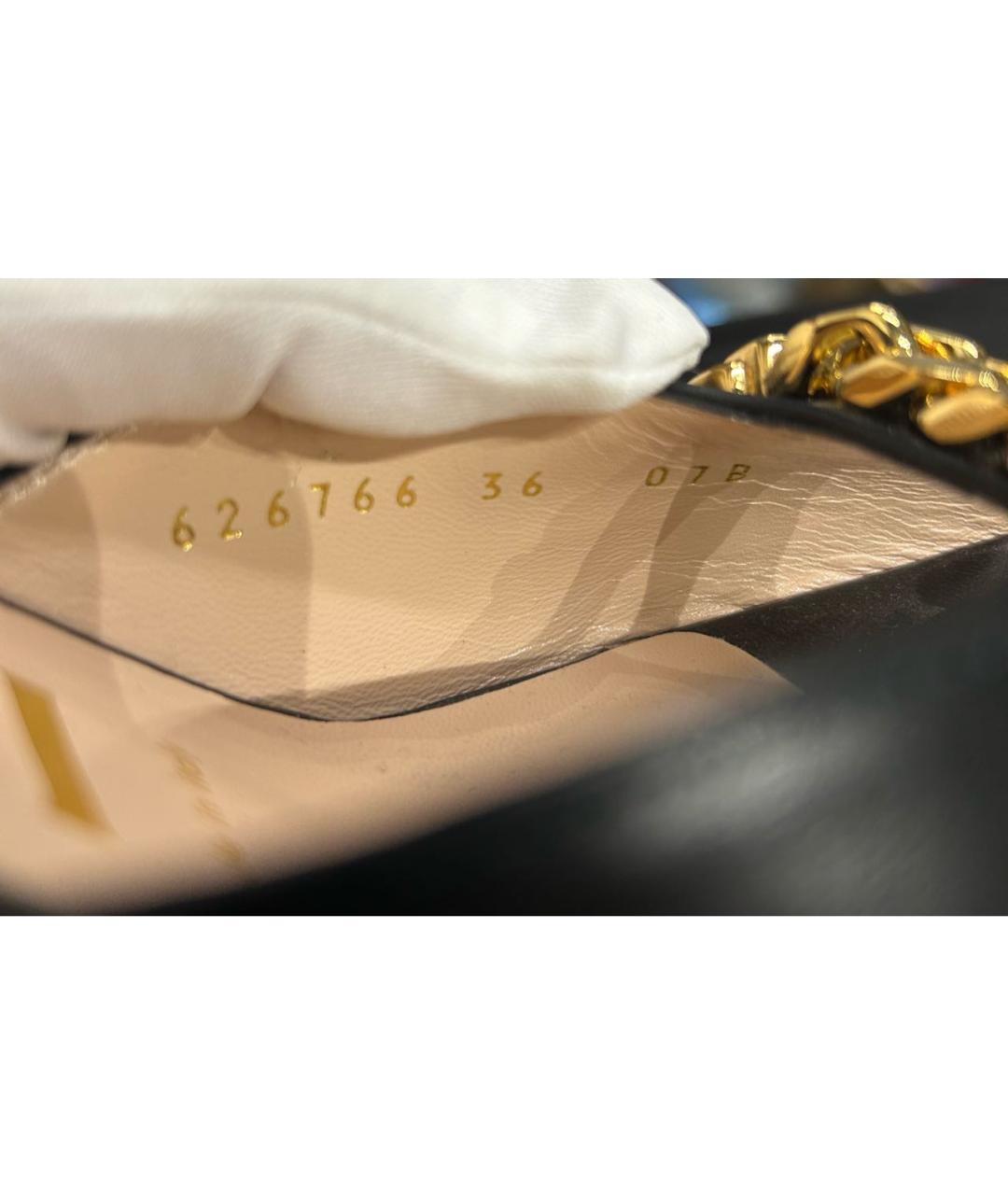 GUCCI Черные кожаные босоножки, фото 8