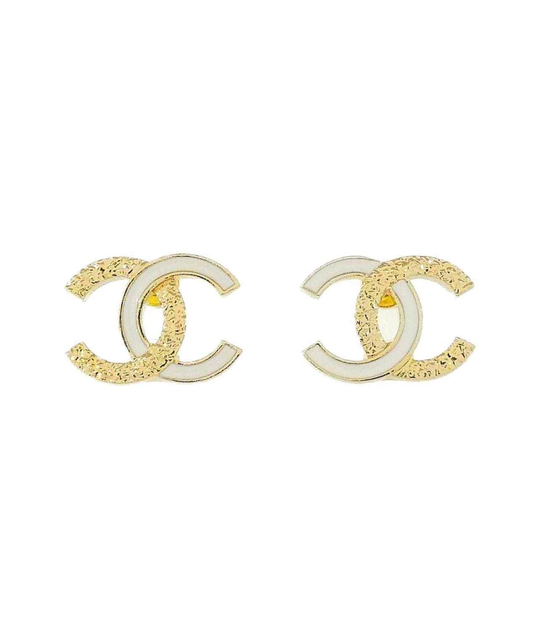 CHANEL Золотые металлические серьги, фото 1
