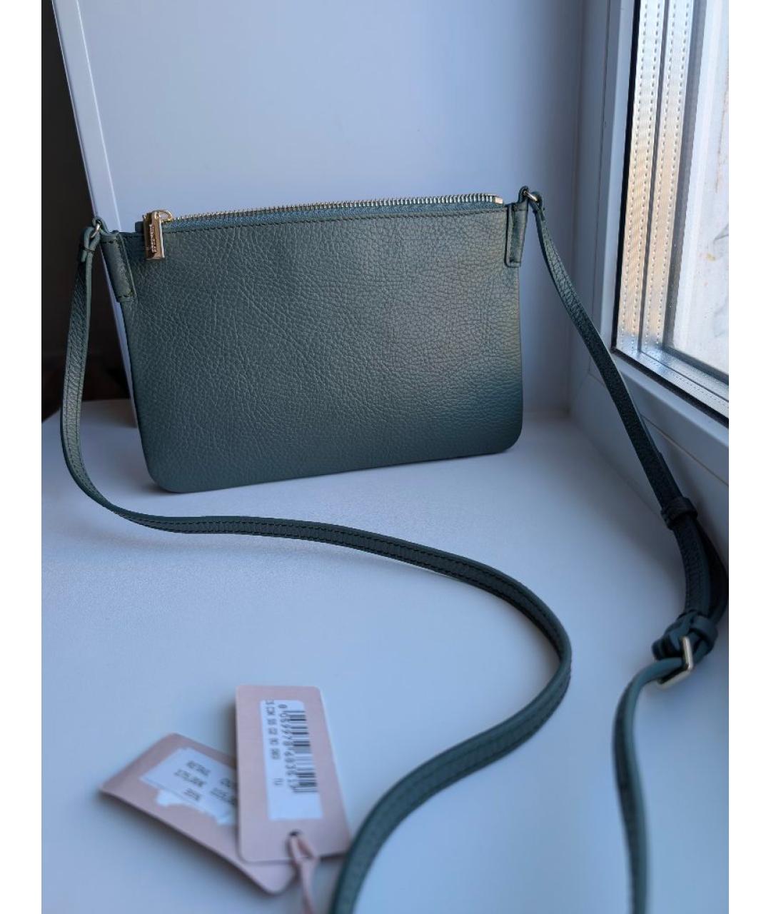 COCCINELLE Бирюзовая кожаная сумка через плечо, фото 3