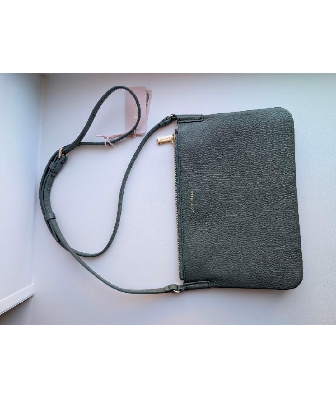 COCCINELLE Бирюзовая кожаная сумка через плечо, фото 8