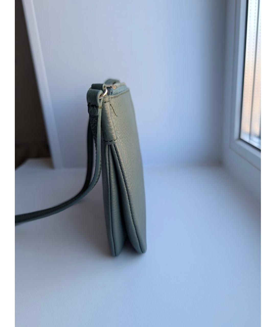 COCCINELLE Бирюзовая кожаная сумка через плечо, фото 4