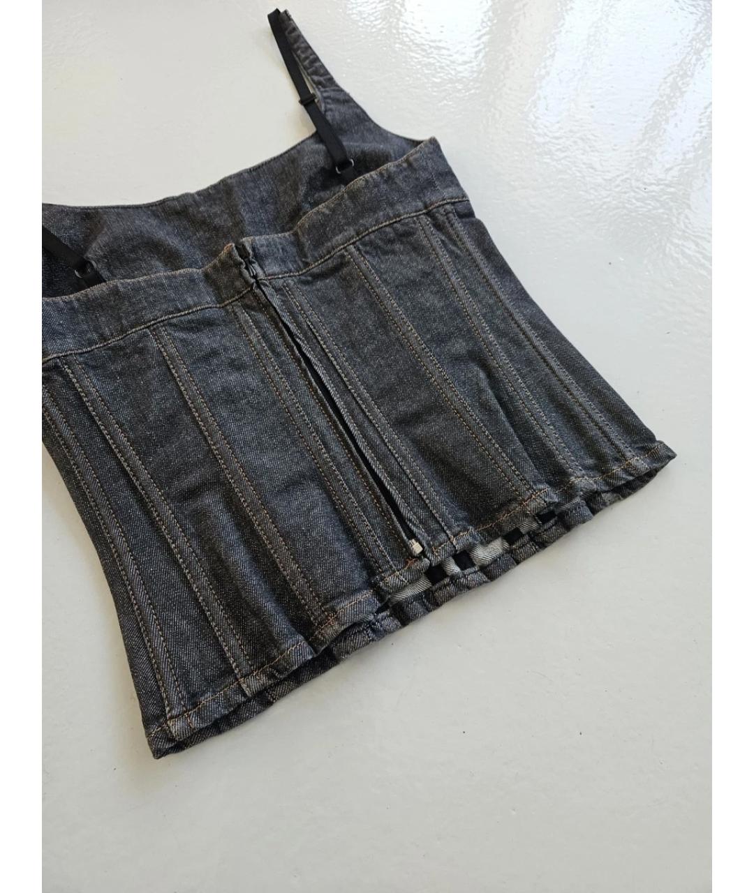 DOLCE&GABBANA Серый хлопковый корсет, фото 4