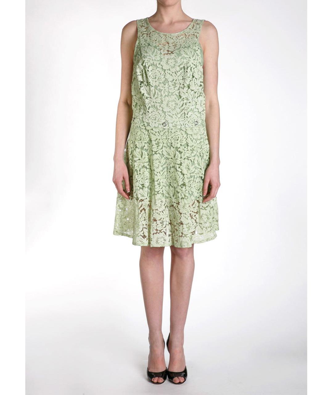 ERMANNO SCERVINO Зеленые хлопковое повседневное платье, фото 2