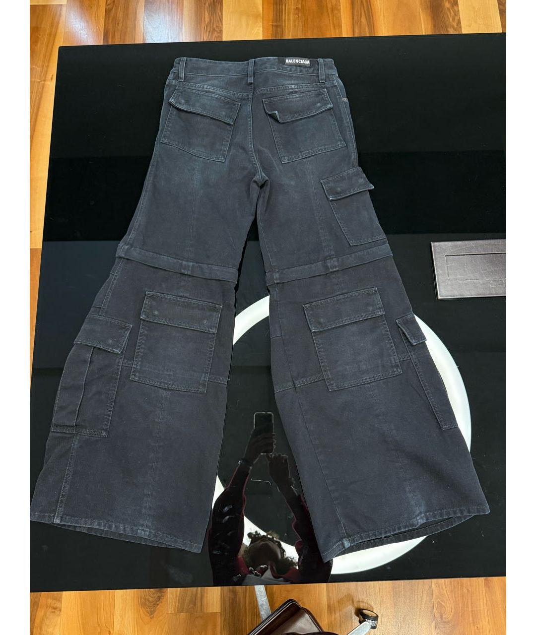 BALENCIAGA Черные хлопковые прямые джинсы, фото 2