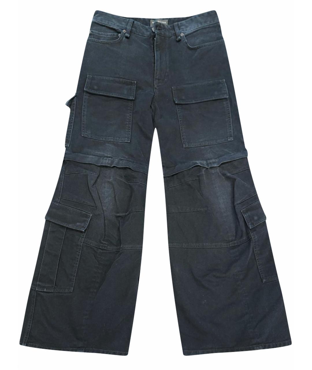 BALENCIAGA Черные хлопковые прямые джинсы, фото 1