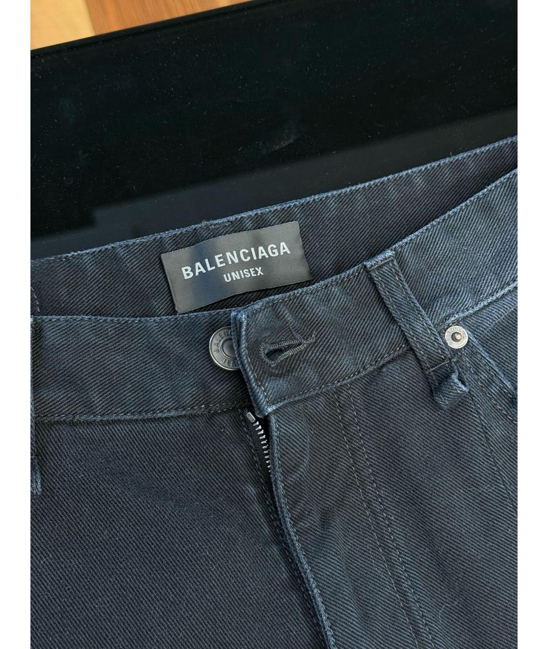 BALENCIAGA Черные хлопковые прямые джинсы, фото 3