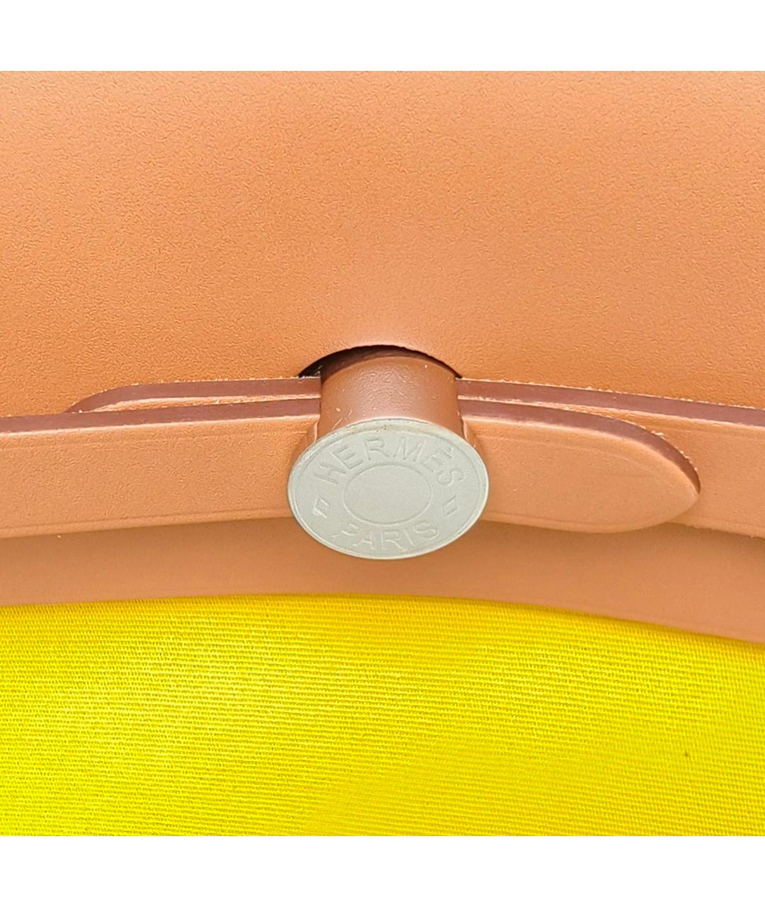 HERMES Желтая тканевая сумка через плечо, фото 7