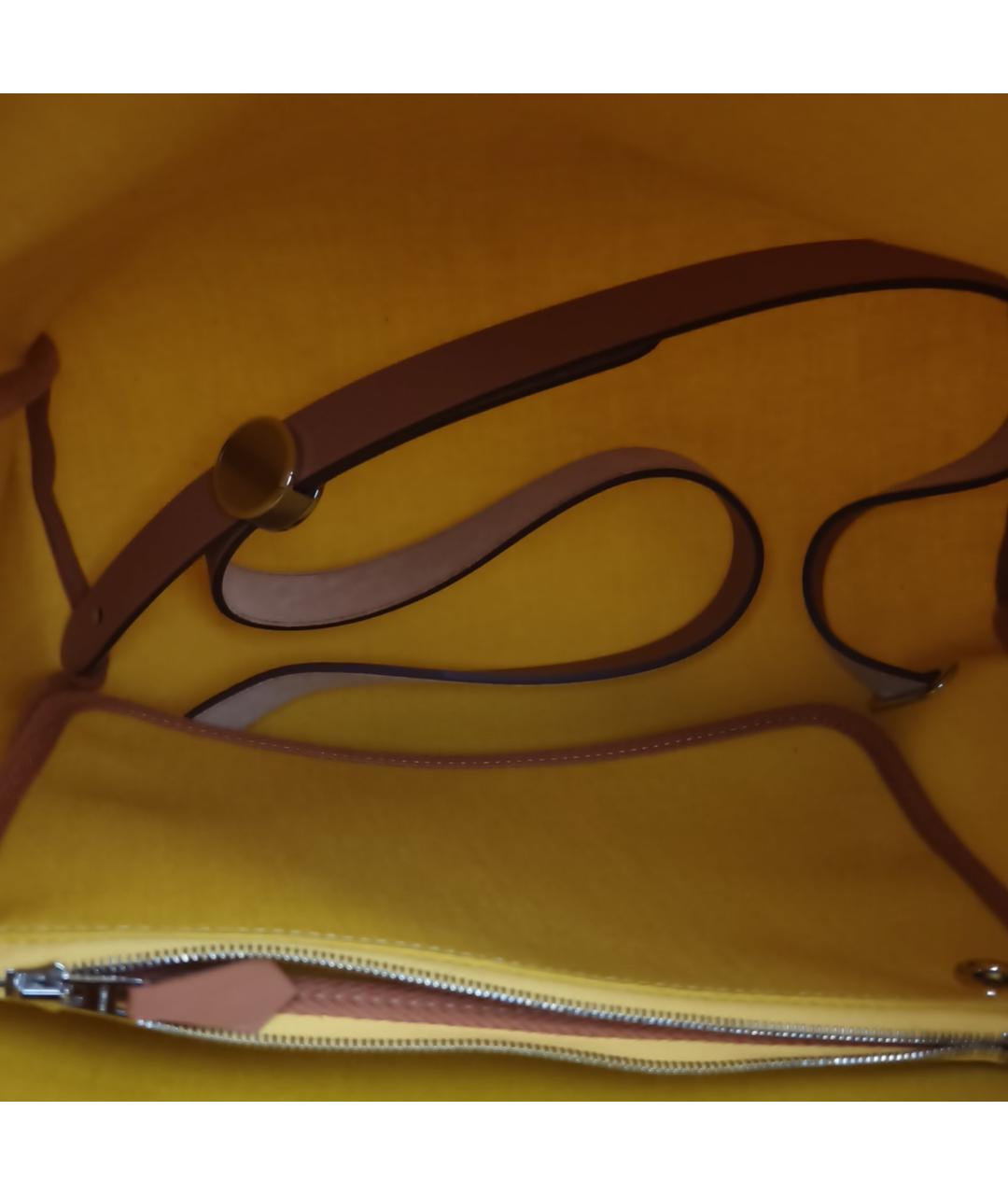 HERMES Желтая тканевая сумка через плечо, фото 8