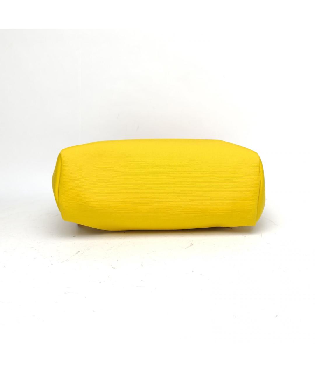 HERMES Желтая тканевая сумка через плечо, фото 6