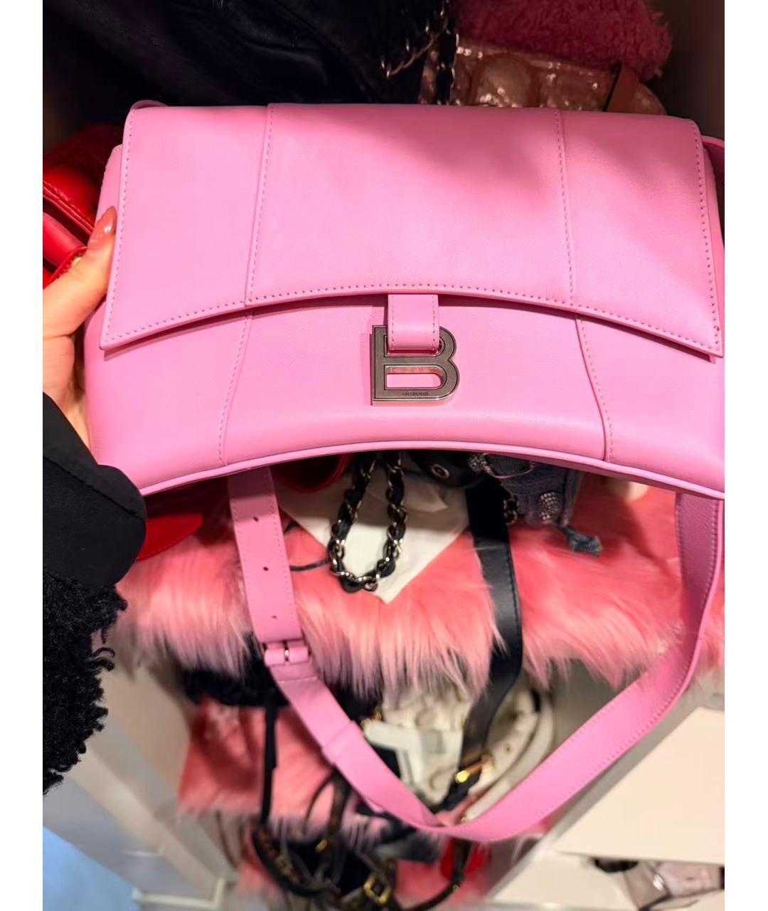 BALENCIAGA Розовая кожаная сумка через плечо, фото 9