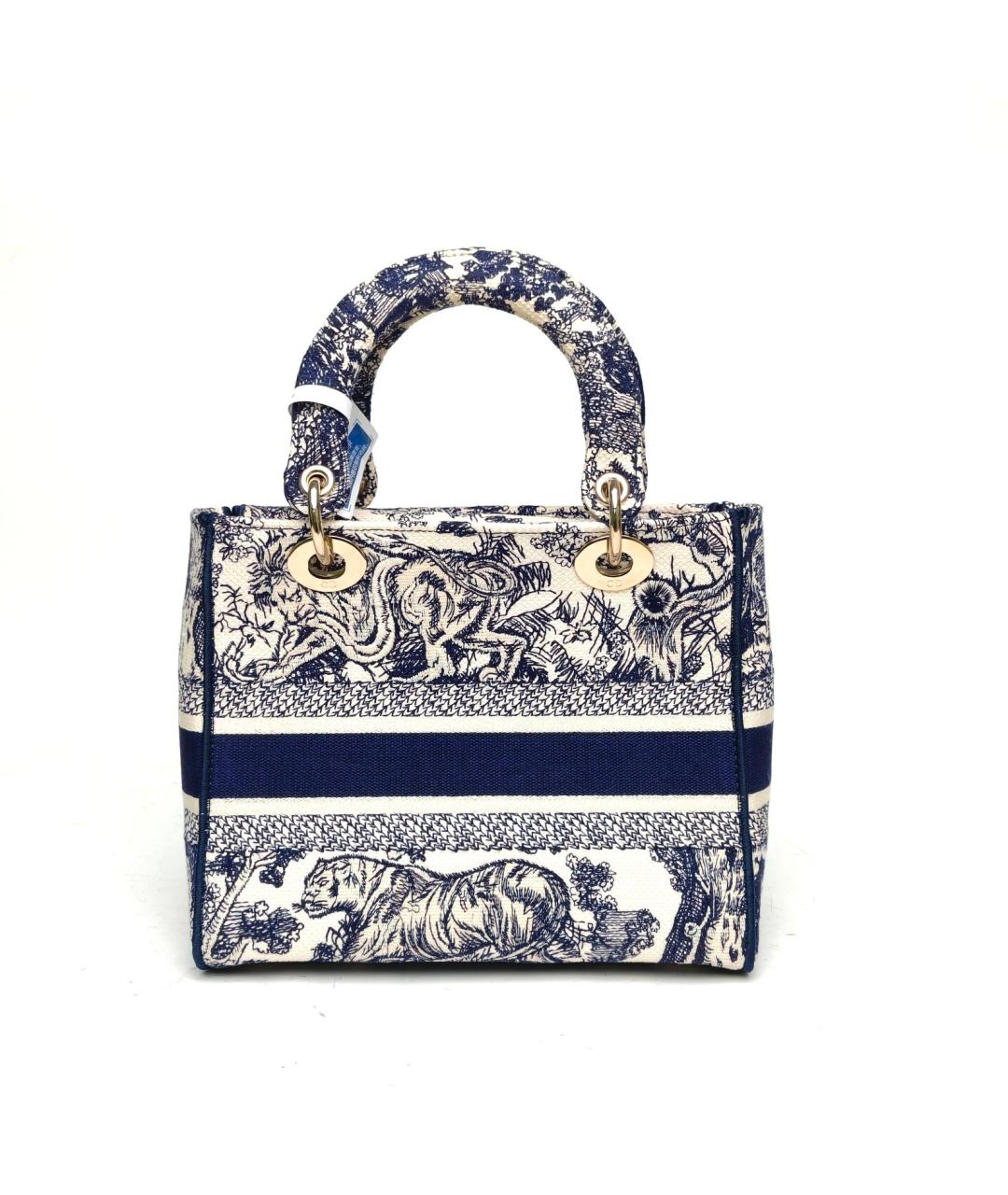 CHRISTIAN DIOR Темно-синяя жаккардовая сумка через плечо, фото 4