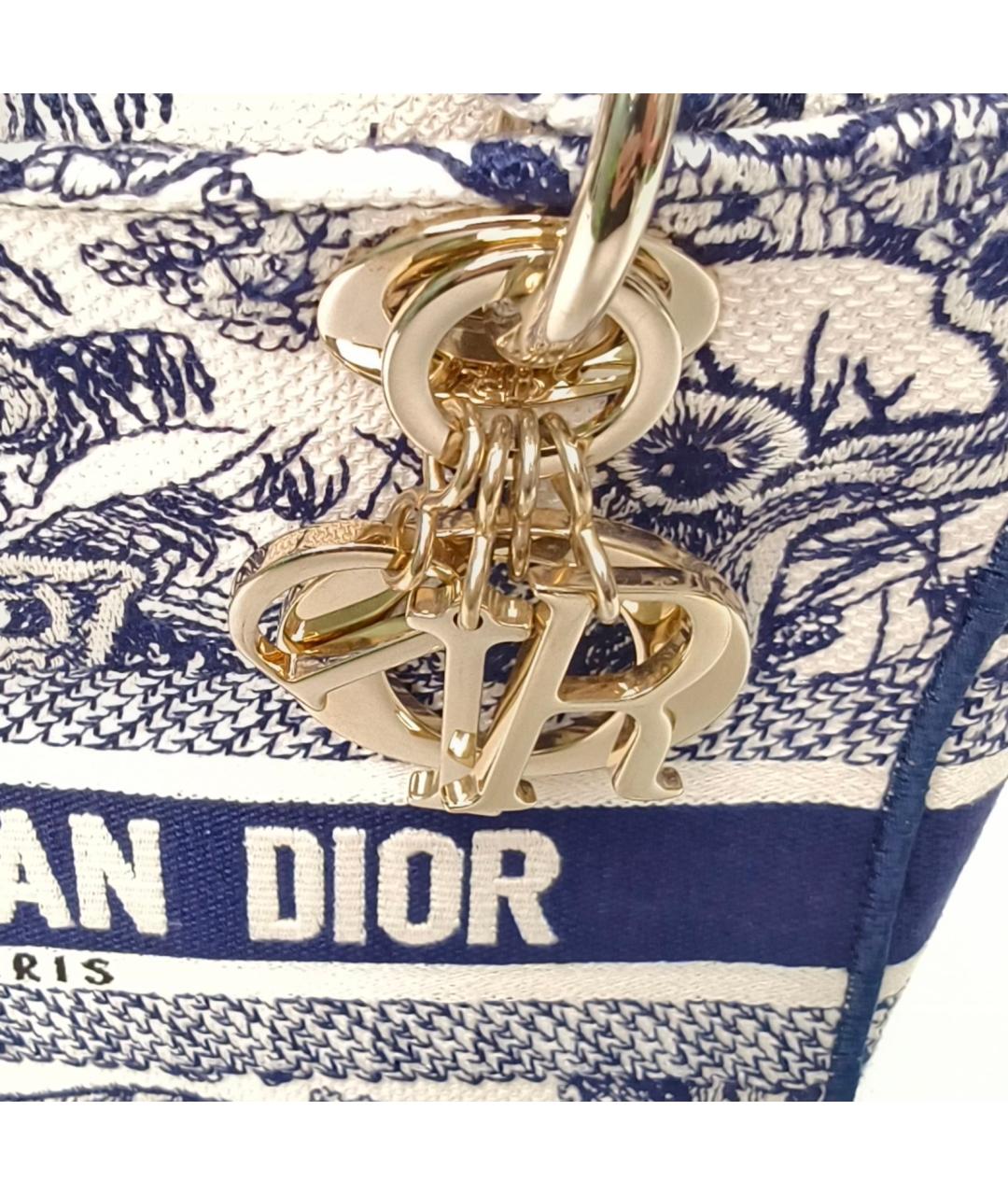 CHRISTIAN DIOR Темно-синяя жаккардовая сумка через плечо, фото 7