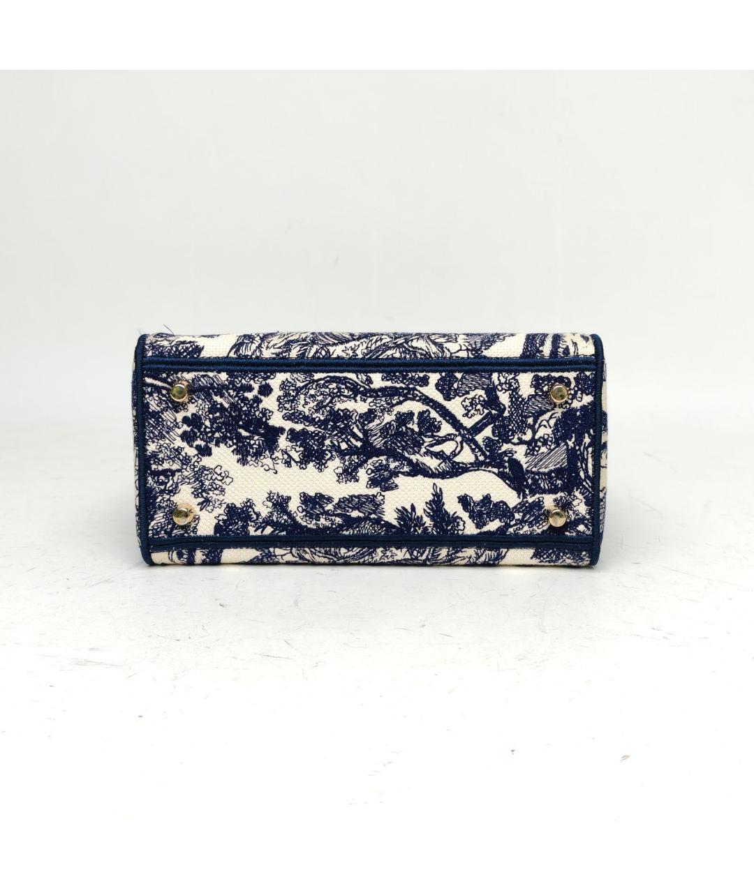 CHRISTIAN DIOR Темно-синяя жаккардовая сумка через плечо, фото 6