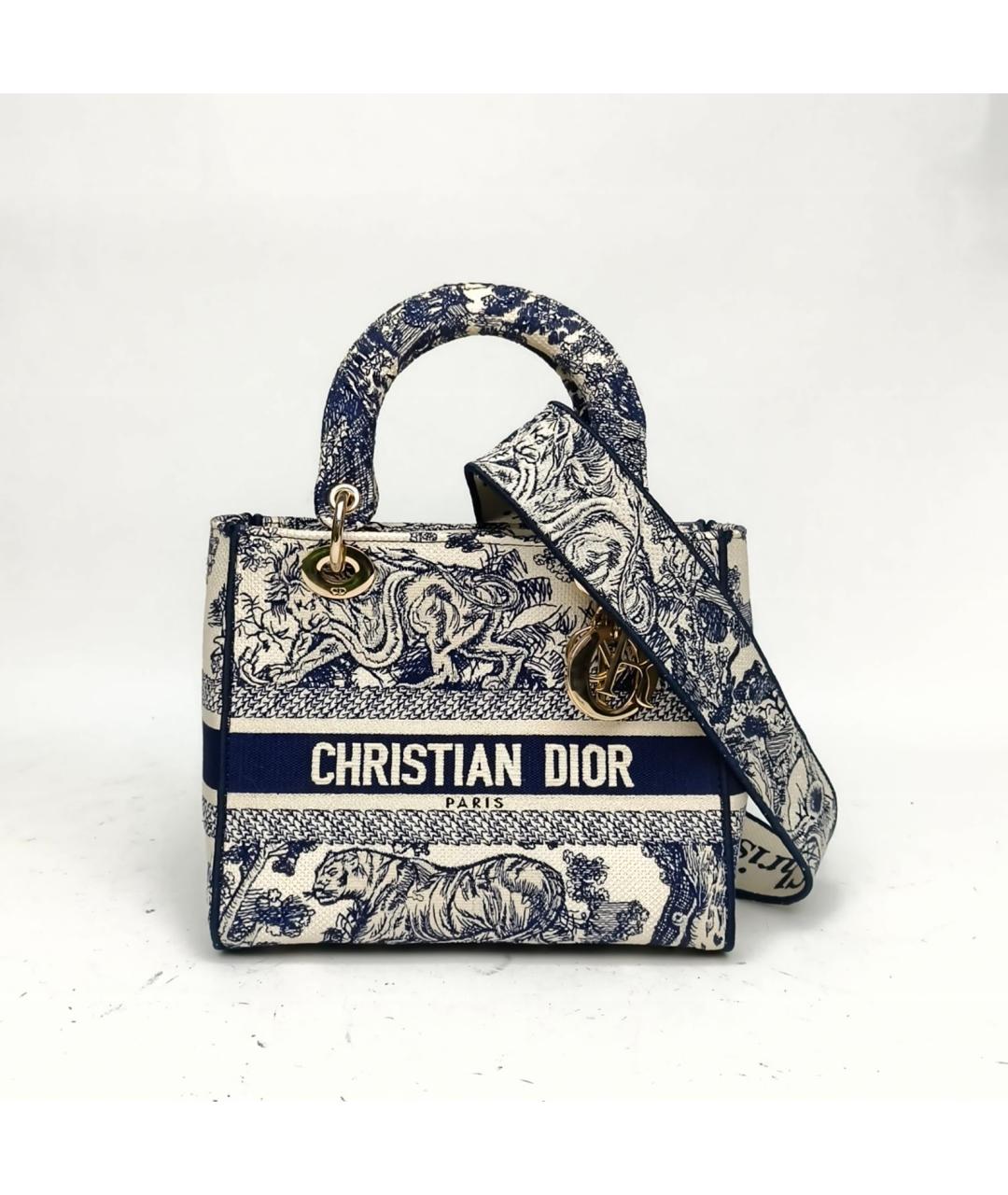 CHRISTIAN DIOR Темно-синяя жаккардовая сумка через плечо, фото 2