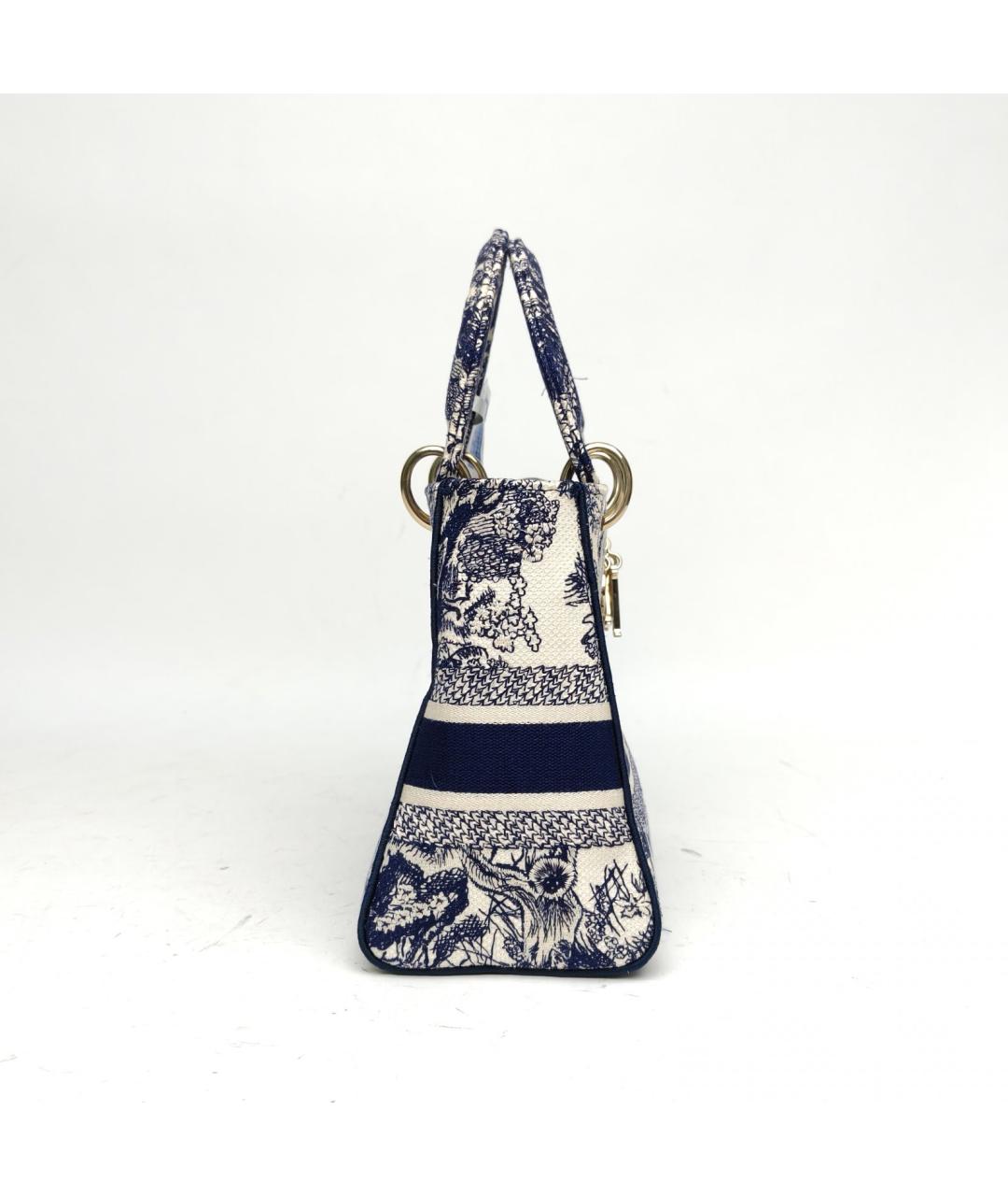 CHRISTIAN DIOR Темно-синяя жаккардовая сумка через плечо, фото 5