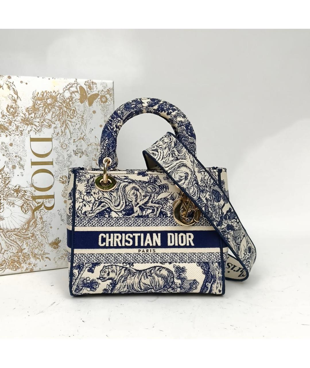 CHRISTIAN DIOR Темно-синяя жаккардовая сумка через плечо, фото 9