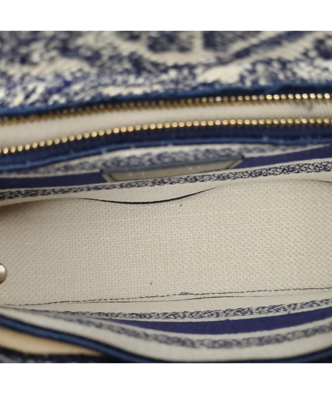 CHRISTIAN DIOR Темно-синяя жаккардовая сумка через плечо, фото 8