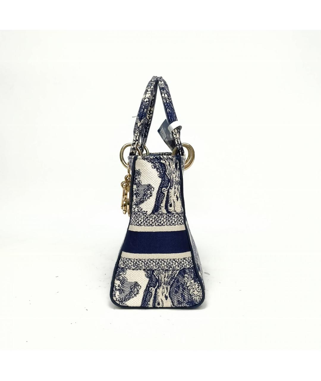 CHRISTIAN DIOR Темно-синяя жаккардовая сумка через плечо, фото 3