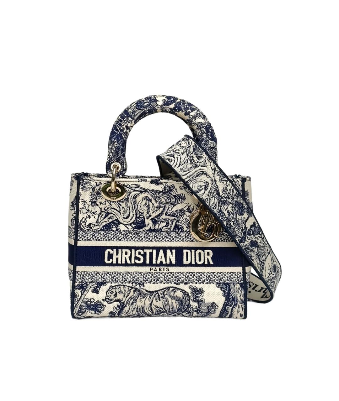 CHRISTIAN DIOR Темно-синяя жаккардовая сумка через плечо, фото 10