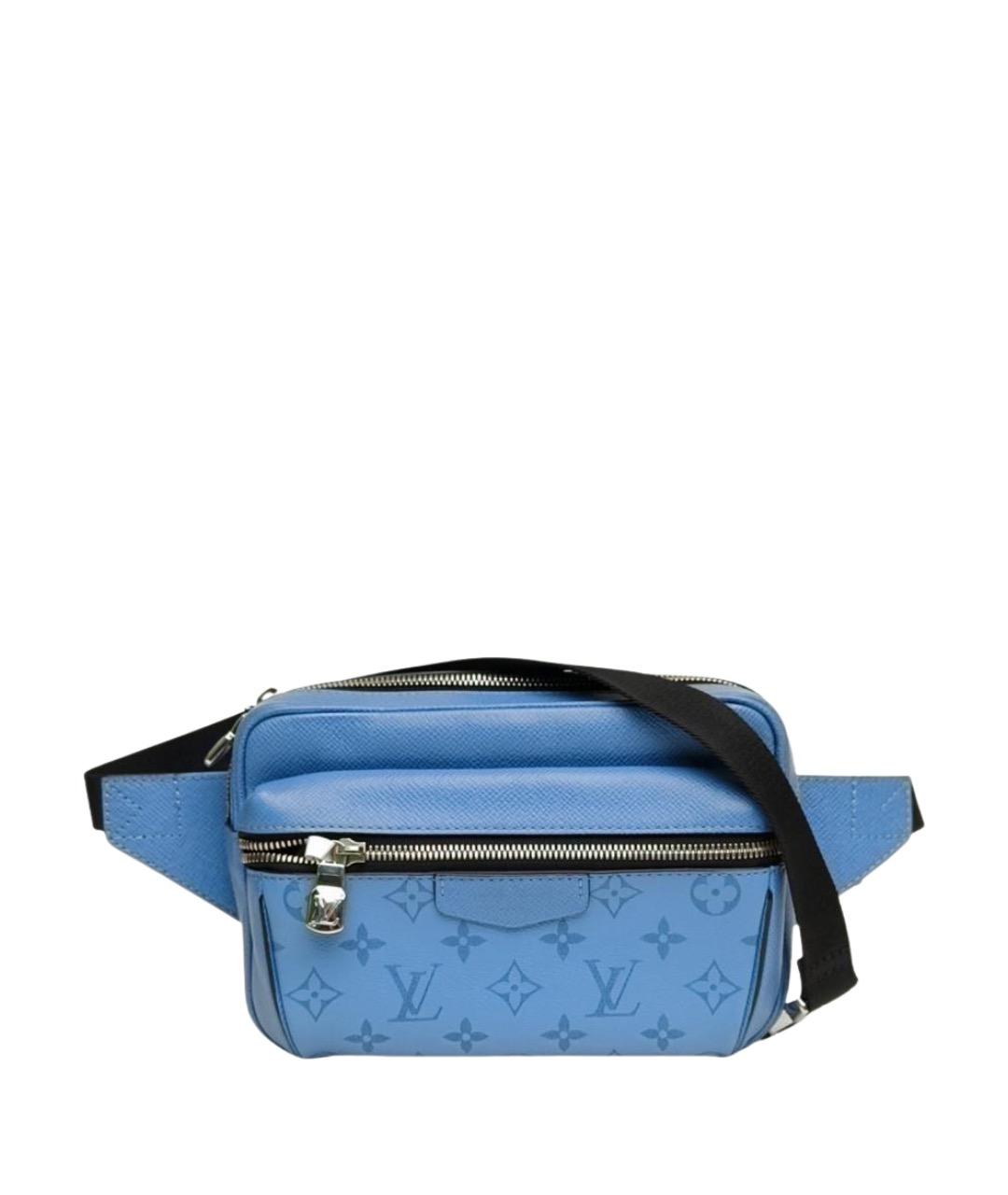 LOUIS VUITTON Голубая кожаная поясная сумка, фото 1