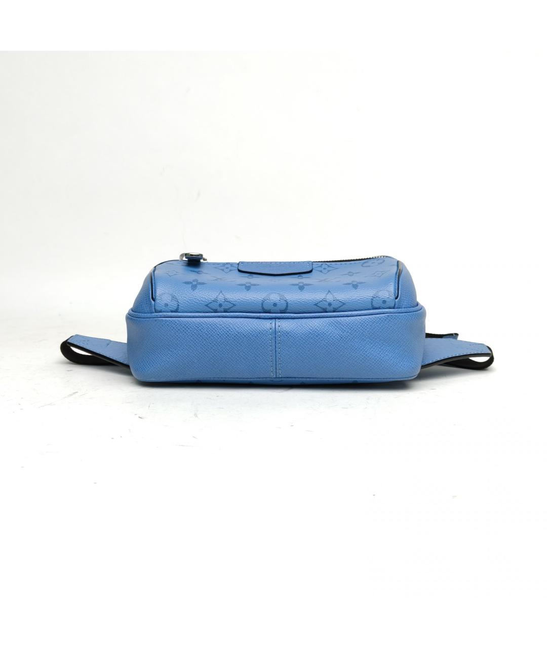 LOUIS VUITTON Голубая кожаная поясная сумка, фото 6