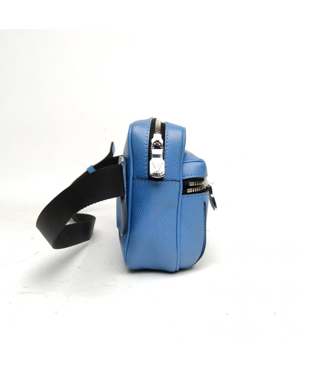 LOUIS VUITTON Голубая кожаная поясная сумка, фото 5